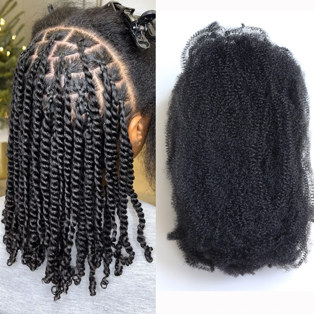 Spring Afro Twist Vorgedeeltete Schwarze Synthetische Marley-Haare für Cuban Twist Crochet Einfache Anwendung Flechthaare Image