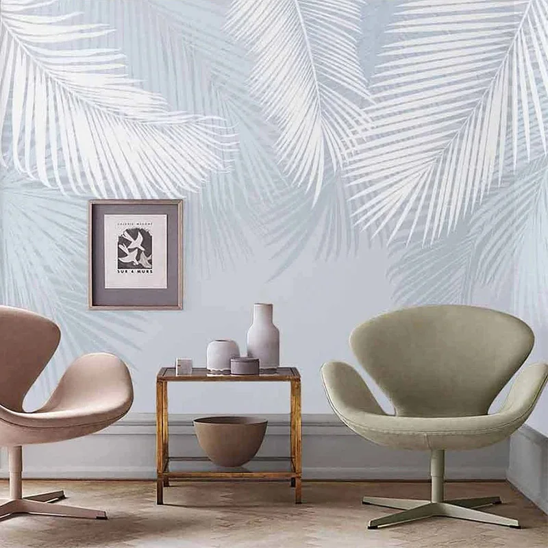 Benutzerdefinierte Foto Tapete Nordic Elegante Palm Banana Leaf Indoor Hintergrund Wandbild Wohnzimmer TV Sofa Schlafzimmer Papel De Parede