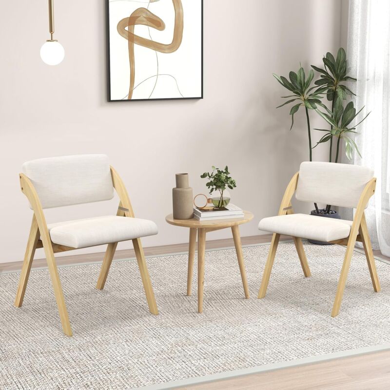 Relax4life Set Di 2 Sedie Pieghevoli, Sedia Imbottita Per Casa In Legno, Sedie Da Relax Portatili Con Schienale, Sedia Da Cucina Salvaspazio, Per Casa, Ufficio