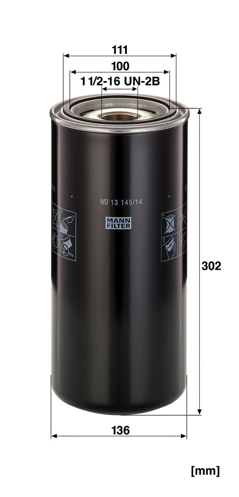 MANN-FILTER Filter, Arbeitshydraulik wd1314514 für MAN Image