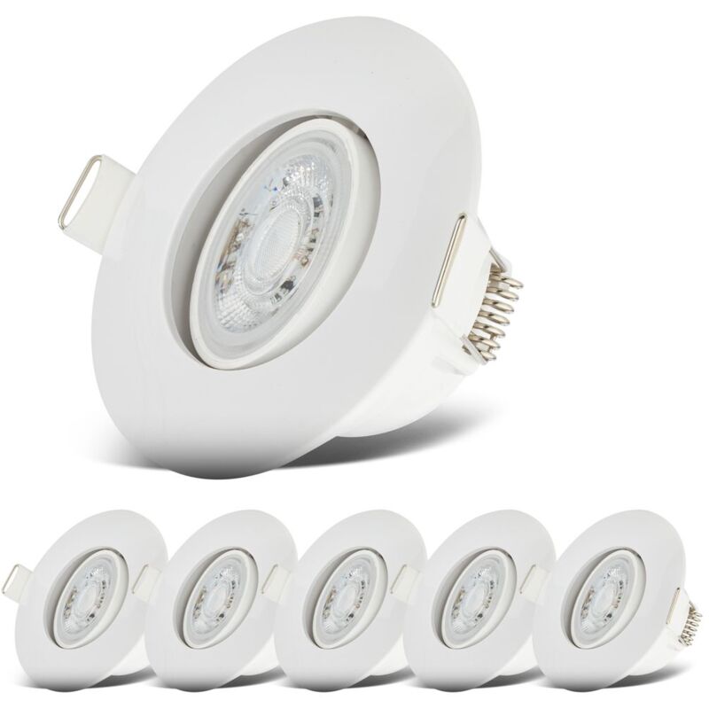 B.k.licht - Set Di 6 Faretti Led Da Incasso 230v, Faretti Led Orientabili Per Il Bagno Ip65, Faretti Led Da Soffitto, Faretti Led, Faretti Da Soffitto, Lampada Da Bagno, 9 X 4,2 Cm (dxh), Bianco