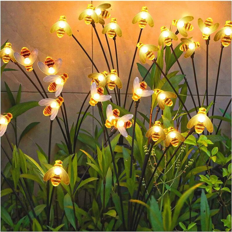 Luci Solari Da Esterno, 4 Pezzi Luci Solari Da Giardino Impermeabili Firefly Con 10 Led, Luce Solare Da Esterno Impermeabile Ip65, Lampada Decorativa Da Giardino Per Vialetto, Terrazza, Decorazione [c