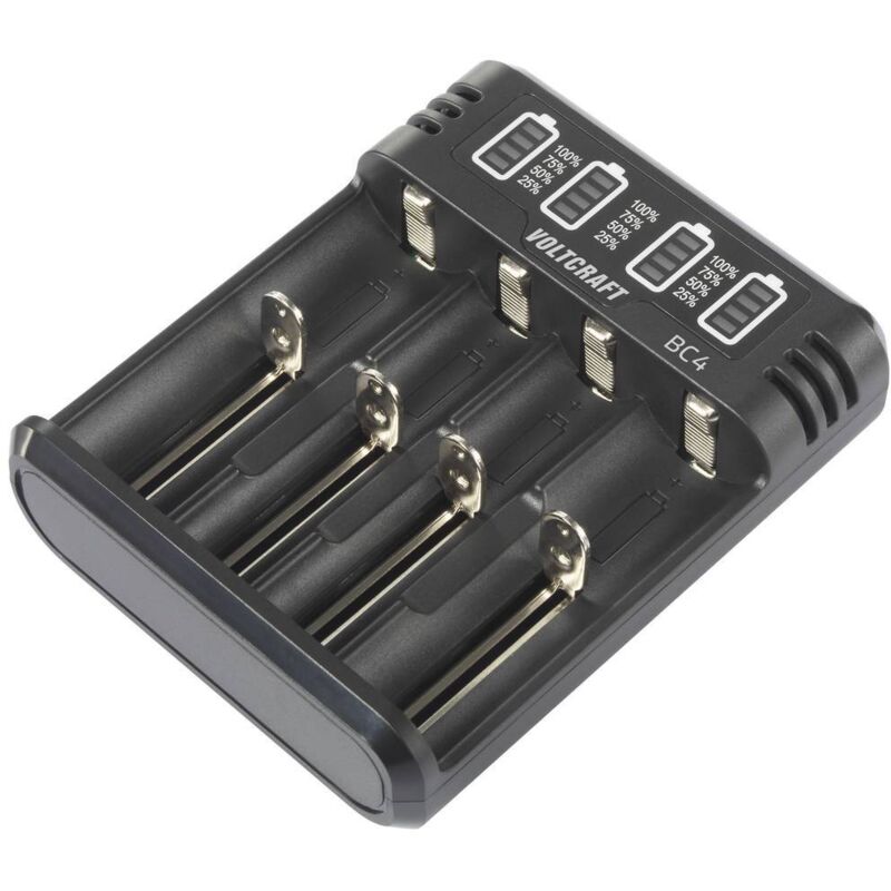 Voltcraft - Bc4 Caricabatterie Universale Liion, Nimh Stilo (aa), Ministilo (aaa), 1/2 Torcia (c), Sub-c, 10440, 16340, C