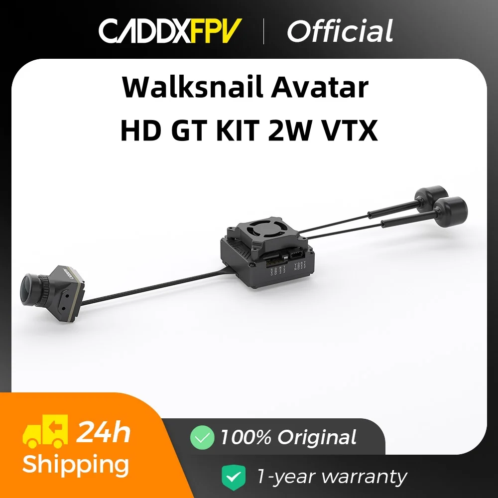 Caddxfpv Walksnail Avatar GT KIT Avatar HD Pro Kamera 1080P 160 ° FOV Gyro 1/1,8 Zoll Kamera, 5,8 G 2 W Übertragung FPV Cam VTX Kit Image