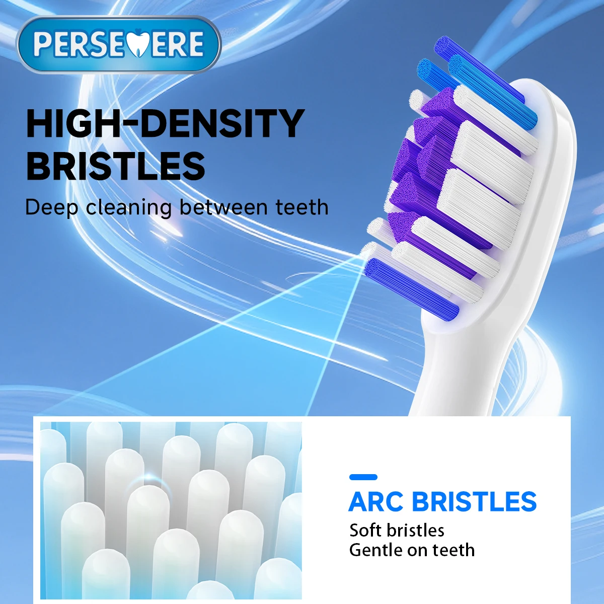 8-teilige Ersatzbürstenköpfe, kompatibel mit elektrischen Zahnbürstenköpfen der Serie Philips Sonicare DiamondClean HX3/HX6/HX9 HX6064 Image
