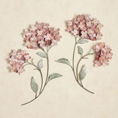 Peach Hydrangea Wall Sculptures Set of Two, Set of...