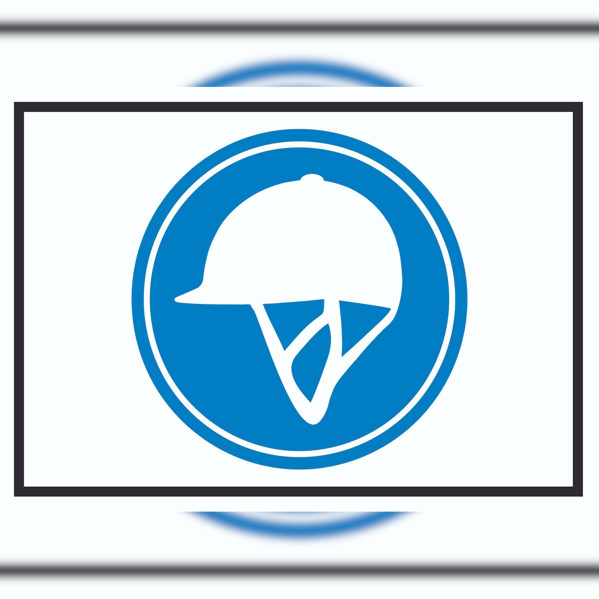 HB-Druck Reiten nur mit Helm Symbol Schild A3 Rückseite selbstklebend Image