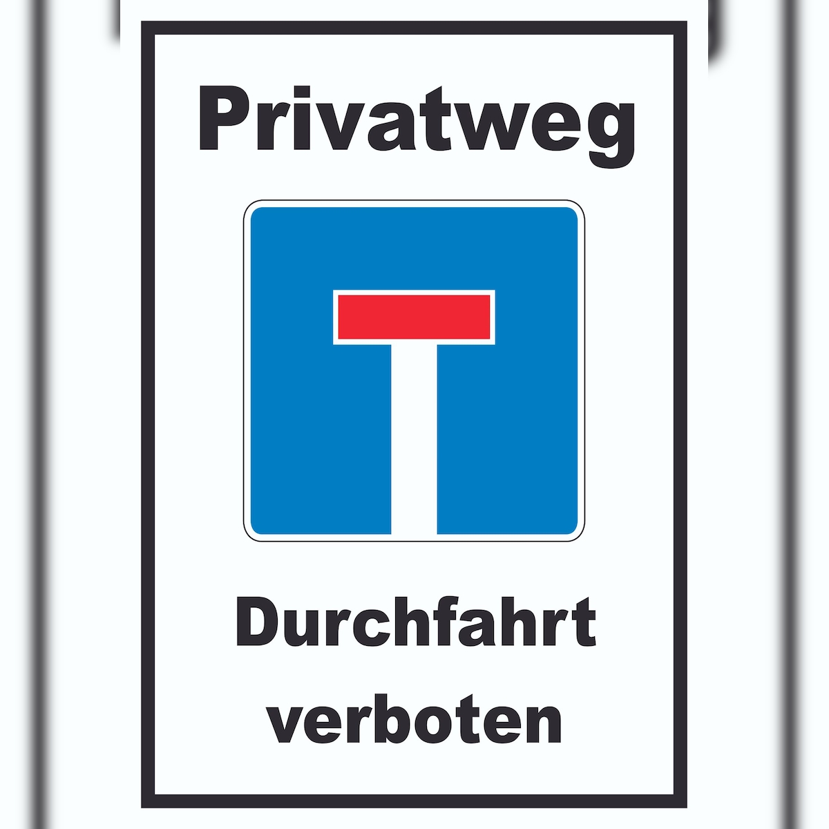 HB-Druck Privatweg Sackgasse Schild A3 Rückseite selbstklebend Image