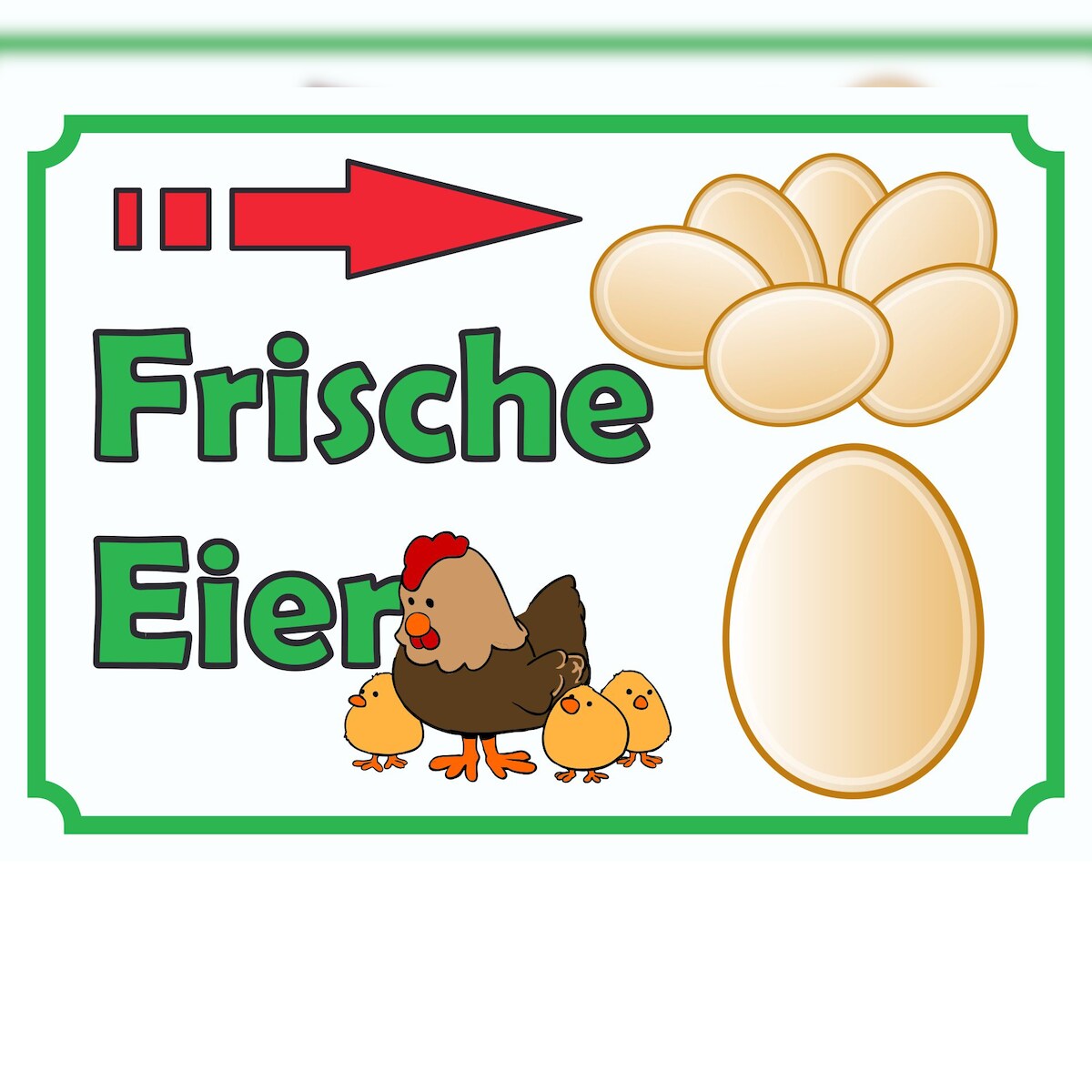 HB-Druck Verkaufsschild Schild Eier rechts A1 (594x841mm) Image