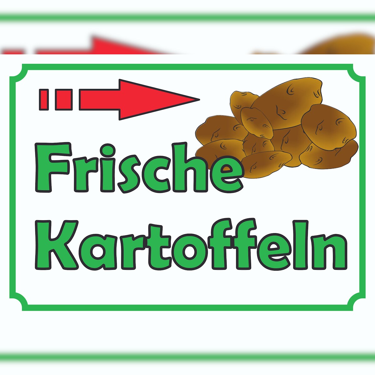 HB-Druck Verkaufsschild Schild Kartoffeln rechts A3 Rückseite selbstklebend Image