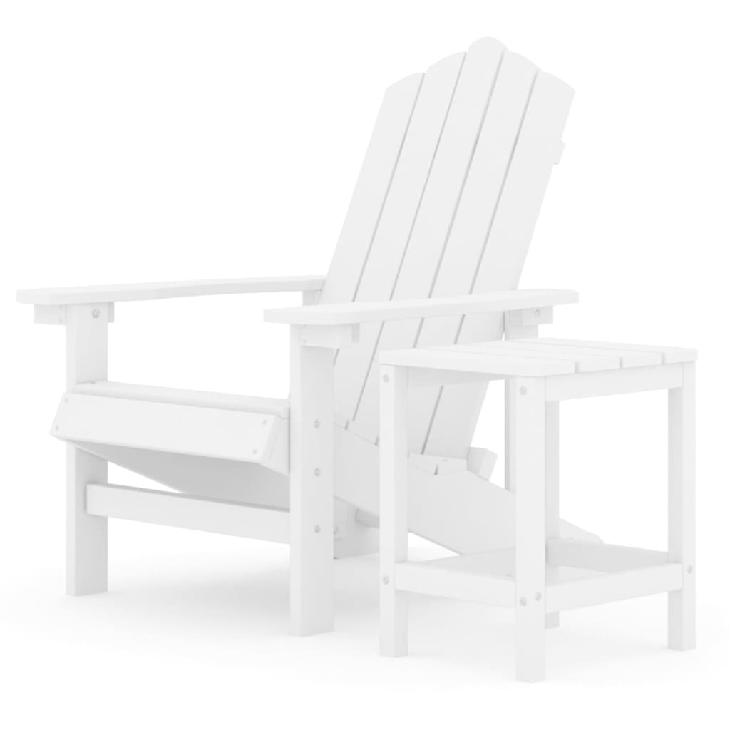 vidaXL Adirondack-Gartenstuhl mit Tisch HDPE Weiß Image