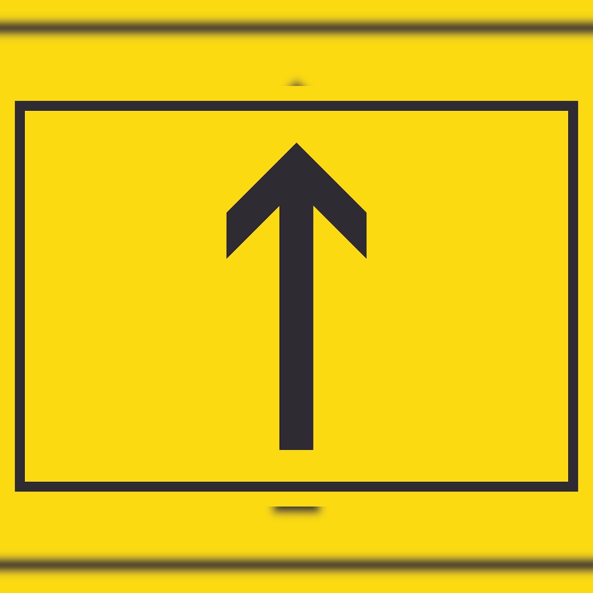 HB-Druck Richtungspfeil hoch Schild waagerecht schwarz gelb Pfeil A0 Rückseite selbstklebend Image
