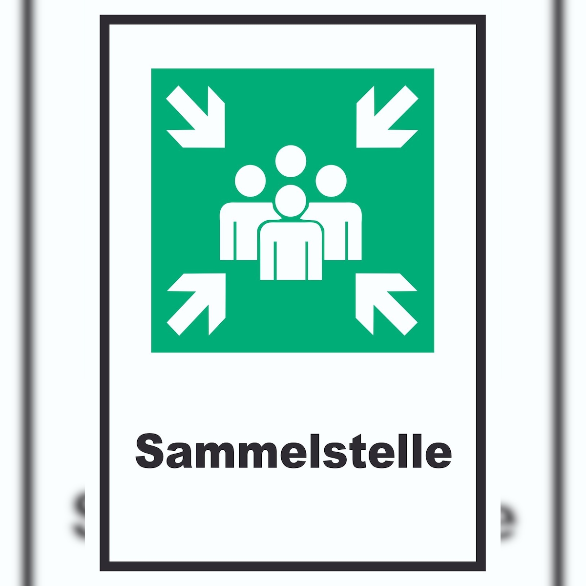 HB-Druck Sammelstelle Schild A1 Rückseite selbstklebend Image