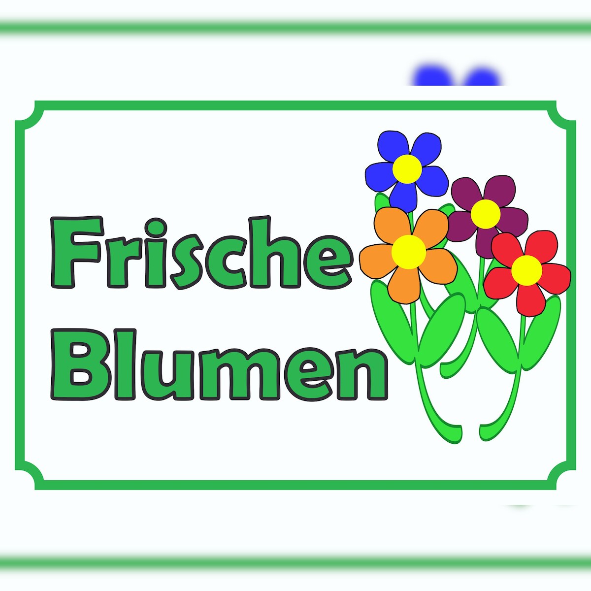 HB-Druck Verkaufsschild Schild Blumen A2 Rückseite selbstklebend Image