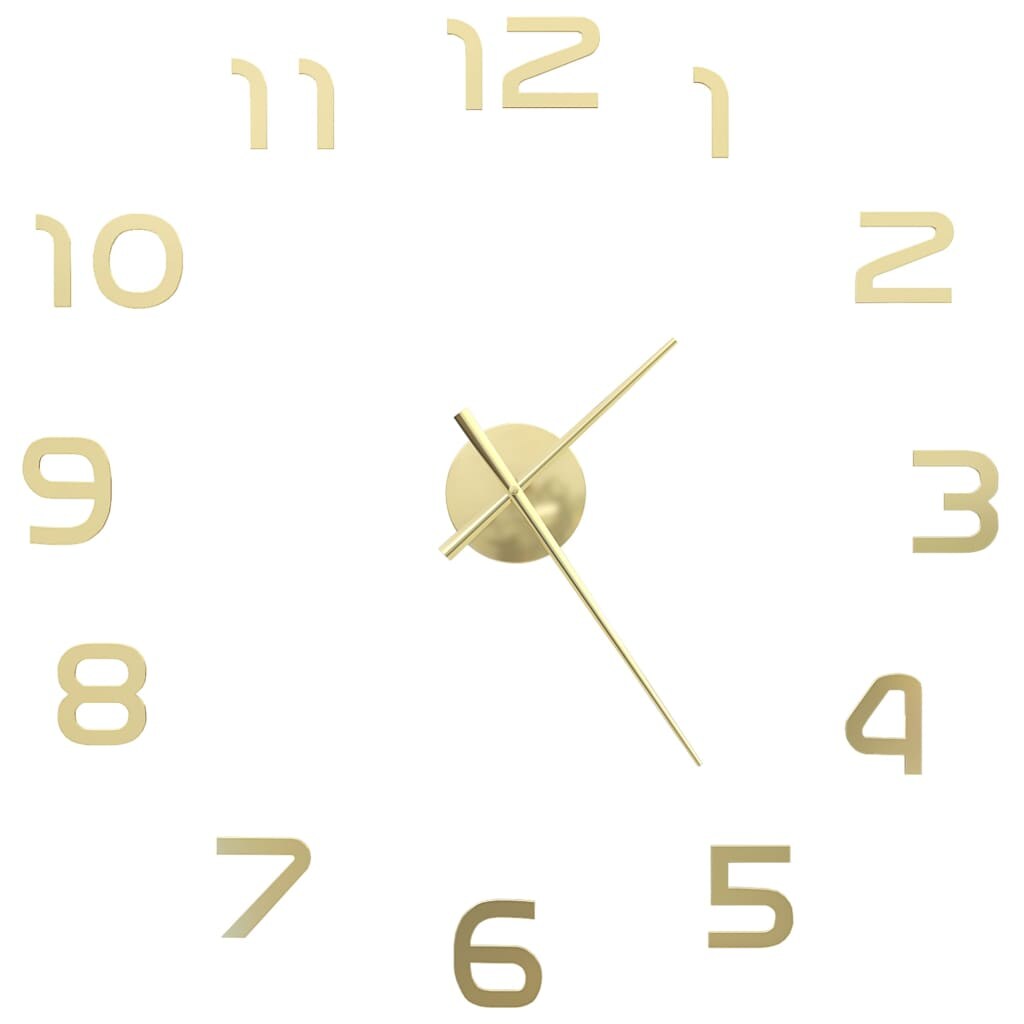vidaXL 3D-Wanduhr Modernes Design 100 cm XXL Golden Image