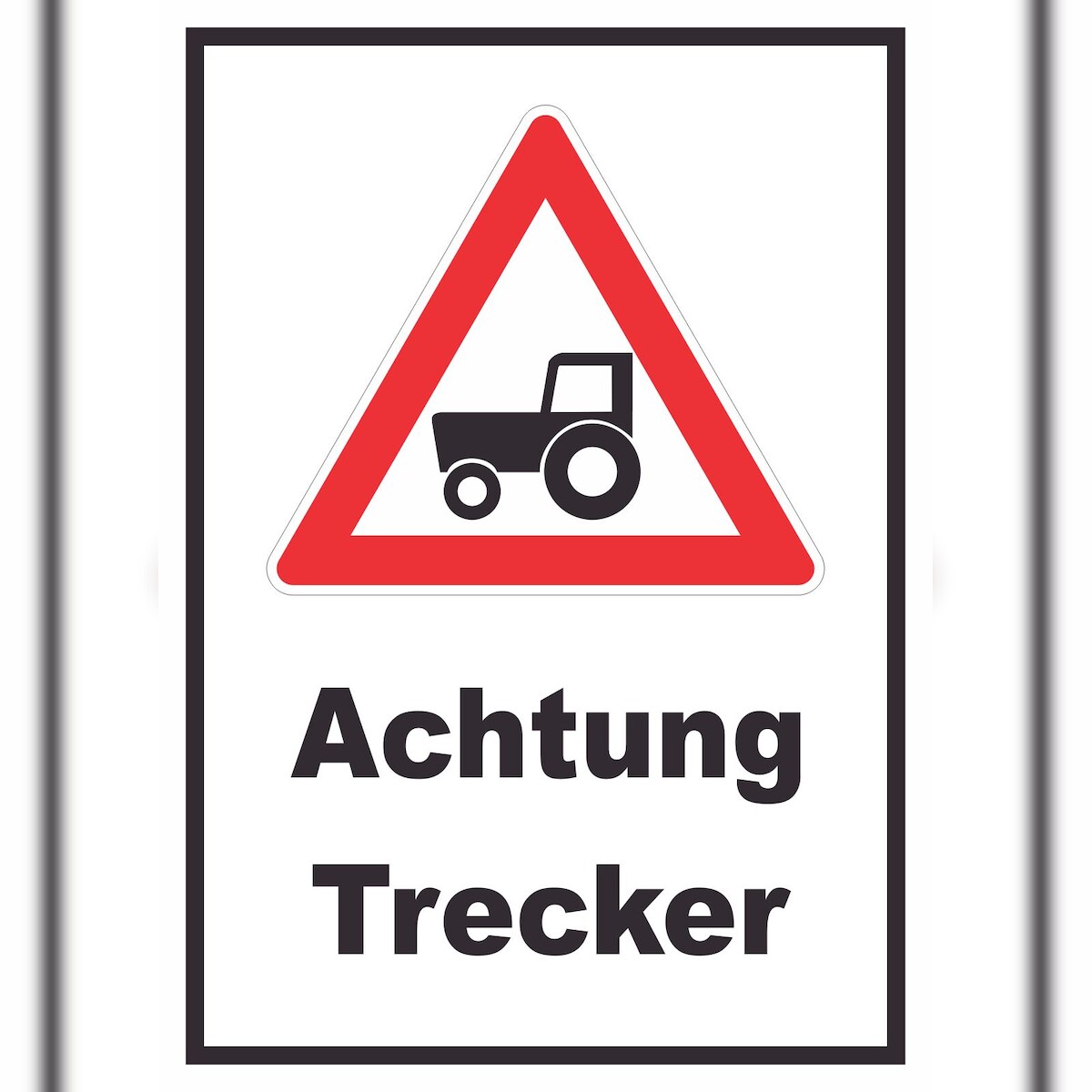 HB-Druck Achtung Trecker Schild A2 Rückseite selbstklebend Image