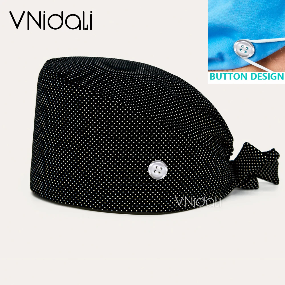 100% baumwolle Damen Anti-haar Kappe Krankenhaus Uniform Gedruckt Peeling Krankenschwester Hut haustier pflege scrubs caps schönheit hospita arbeit hut Image