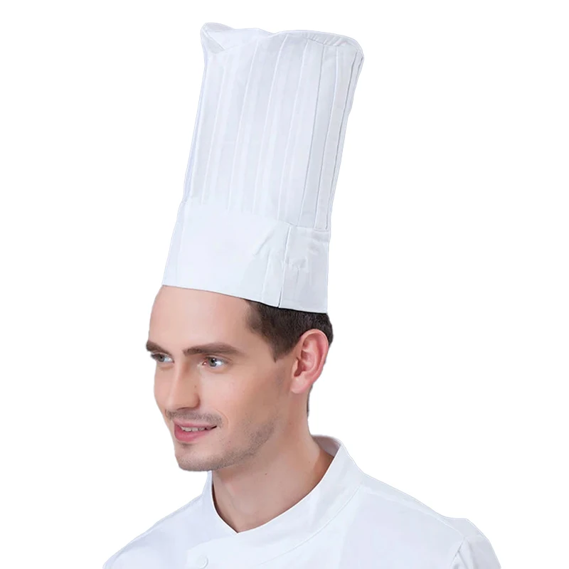 Kochmütze für Köche, Weißer Kochhut, Kellner- und Kellnerinnenmütze, Küchenarbeitsmütze für Hotel, Restaurant, Kantine, Bäckerei, Haushalt Image