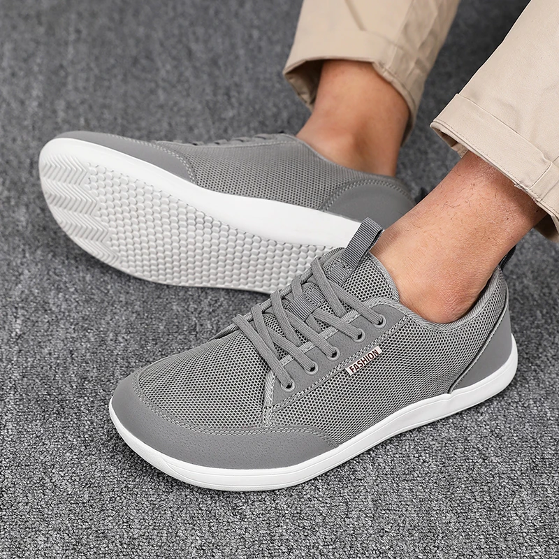 Neue Mode herren Turnschuhe Breite Zehe Atmungsaktive Barfuß Sport Große Sommer Trendy Schwarz Mesh Casual Wanderschuhe Heißer Verkauf