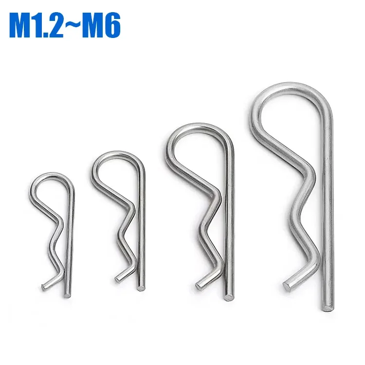 304 A2 Edelstahl R Typ Federsplint M1,2 M1,5 M1,8 M2 M2,5 M3 M3,5 M4 M5 M6 Wellenform Split Clip Klemmstift Image