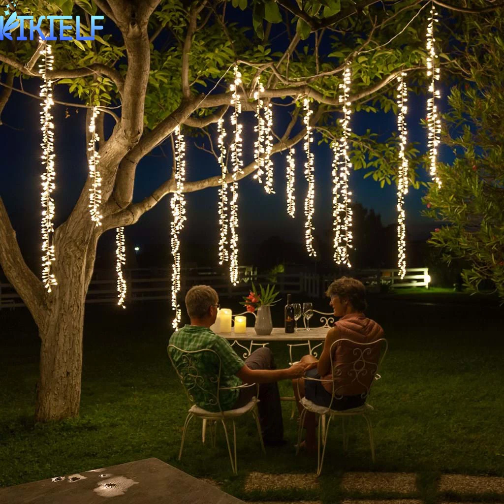 LED Lichterketten Weihnachten Girlande Led Racimos Lichterkette Für Terrasse Party Hochzeit Party Garten Vorhang Baum Dekoration