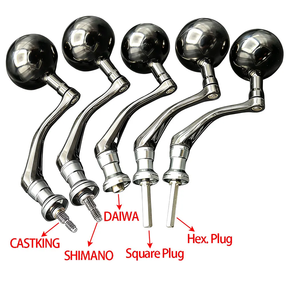 Angelrollen-Ersatzgriff aus Kohlefaser mit Metallknopf für DAIWA/SHIMANO/KASTKING Spinnrollen Image