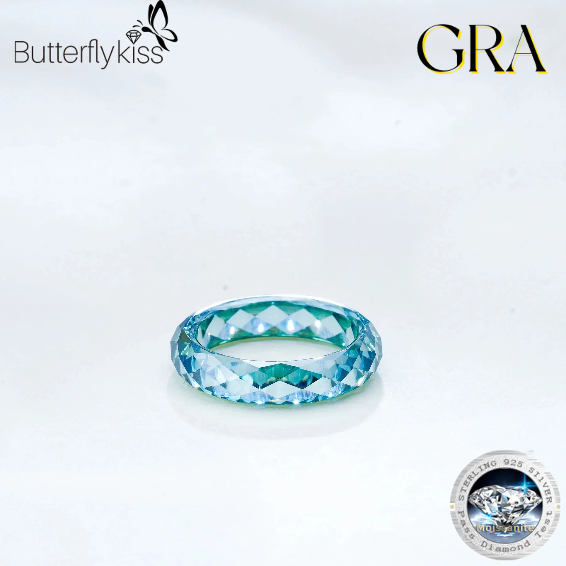 Butterflykiss Ring mit 100 % Moissanit-Diamant, Vorschlag, Verlobung, Hochzeit, Jahrestag, Geschenk, luxuriöser, hochwertiger, seltener Schmuck Image