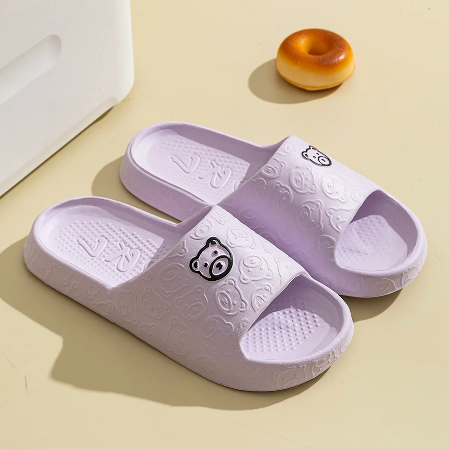 Kinder Hausschuhe Eltern-Kind-Schuhe Mode Niedlichen Bären Druck Sommer Weiche Sohle Rutschfeste Komfort Freizeit Schlafzimmer Hause Schuhe