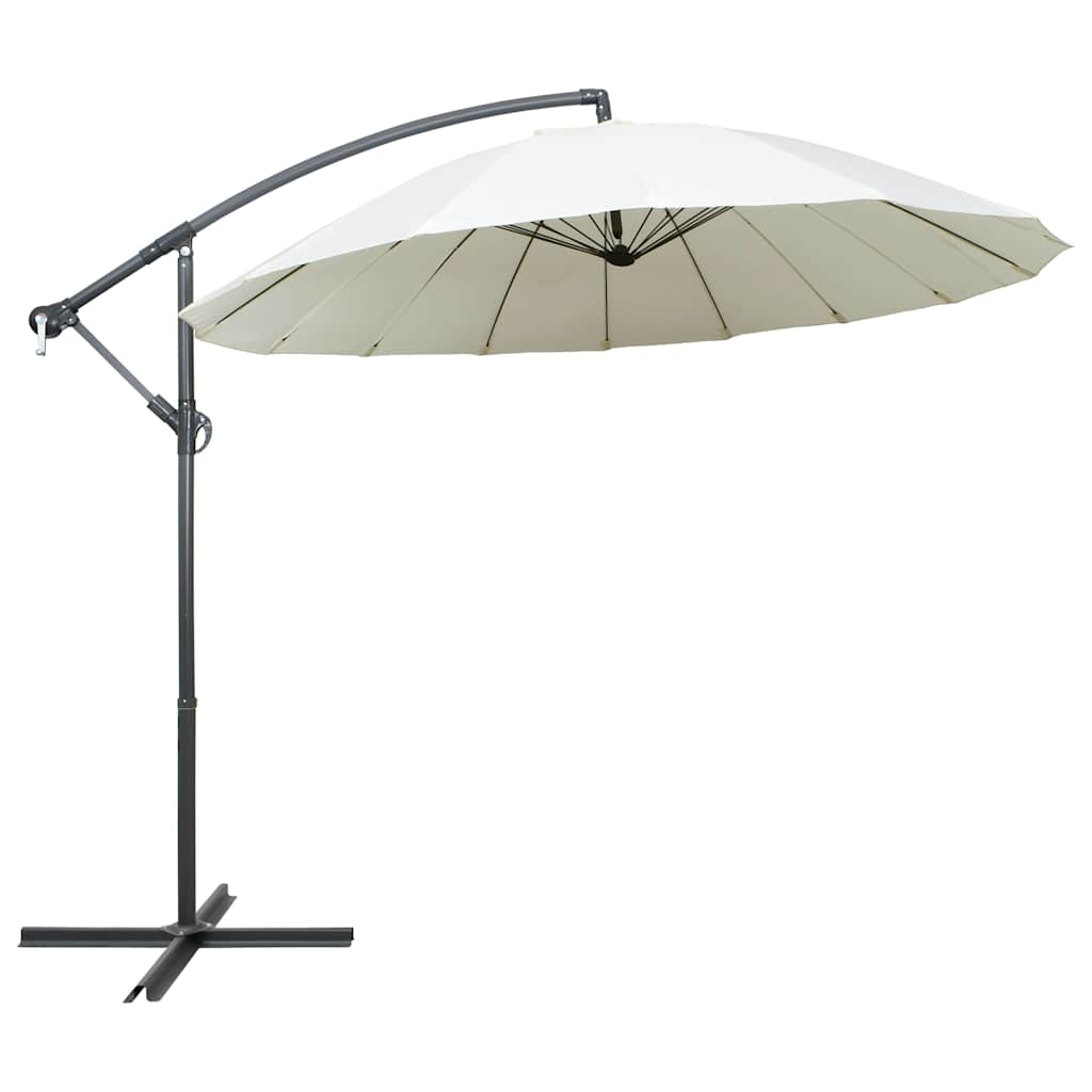 vidaXL Ampelschirm Weiß 3 m Aluminium-Mast Image
