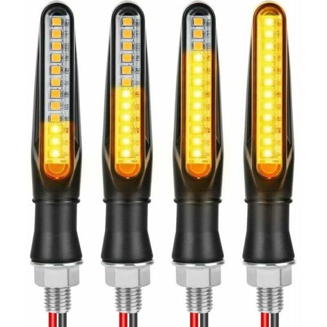 Indicatori Di Direzione A Led Per Moto, 4 Indicatori Di Direzione Universali Impermeabili Per Moto, Indicatori Di Direzione A Liquido 12v, Luci Diurne Per Moto (nero)