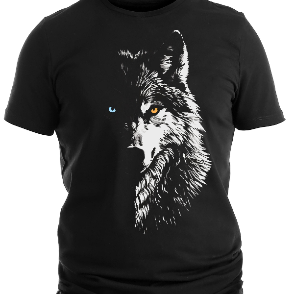 Men's 3D Wolf Graphic T Shirt Bold Animal Print Fashion Gift For Him black l t Shirt
