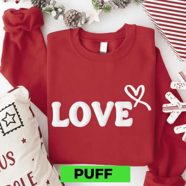 Love Heart Sweatshirt | Valentines Day XOXO Hoodie Cozy Sweater heather Purple l sweatshirt