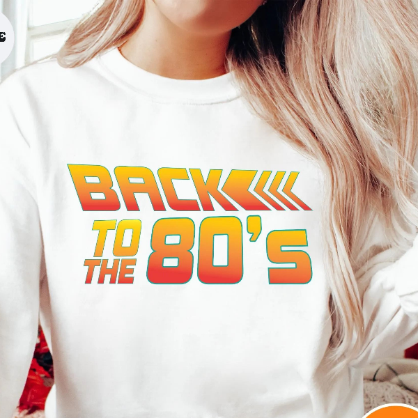 Back To The 80's Sweatshirt Vintage Style Movie Reference Retro Pullover light Green xl t Shirt