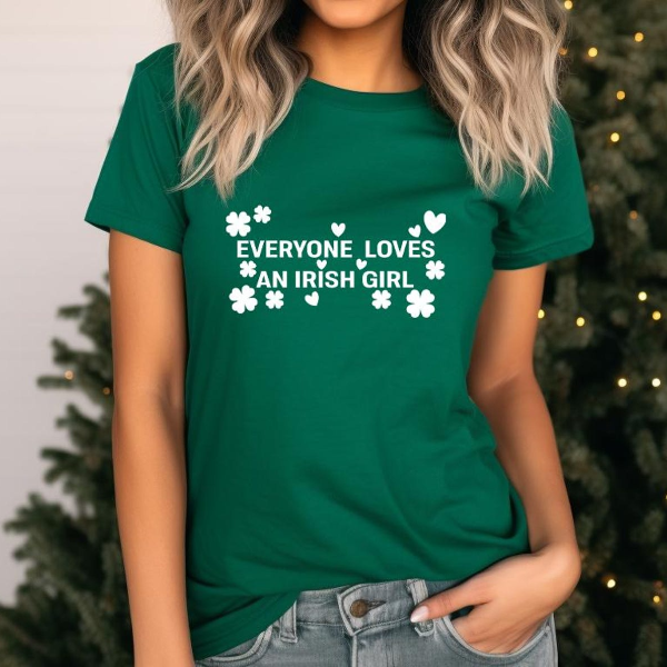Everyone Loves An Irish Girl Shirt | St. Patricks Day Shamrock Tee Womens Lucky Irish Graphic Top purple xl sweatshirt