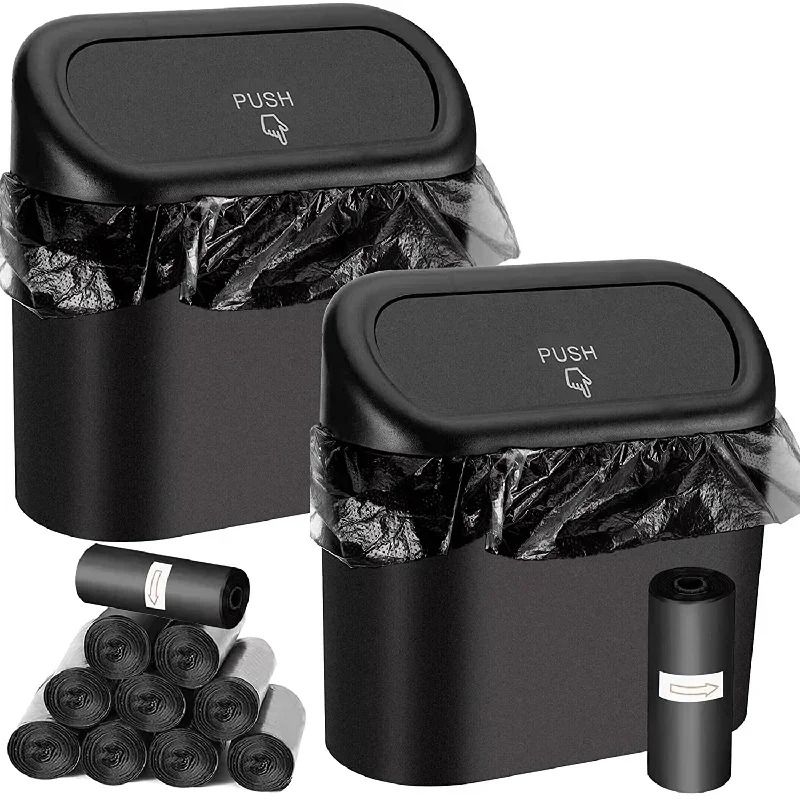 Universal Car Trash Bin Hanging Garbage Storage Box With Clamshell Lid 1 Pc