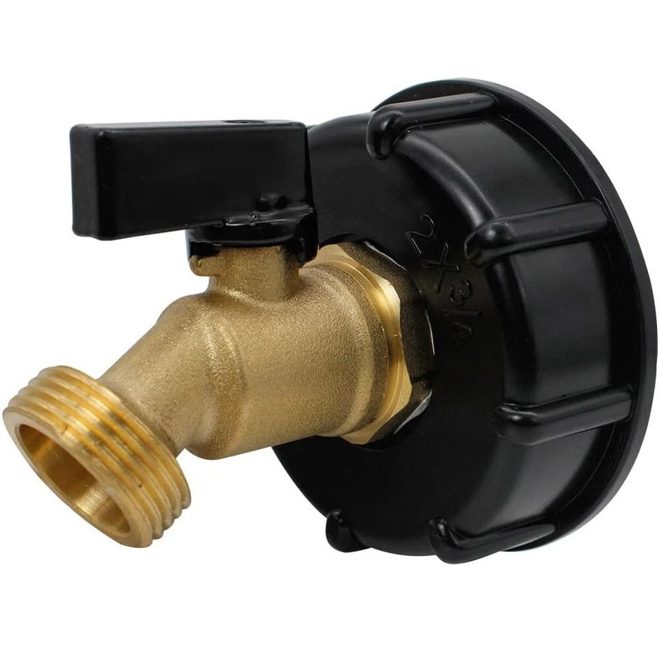 IBC Tote Adapter Coarse Thread To Garden Hose Brass Valve IBC Tote Adapter Coarse Thread To Garden Hose Brass Valve