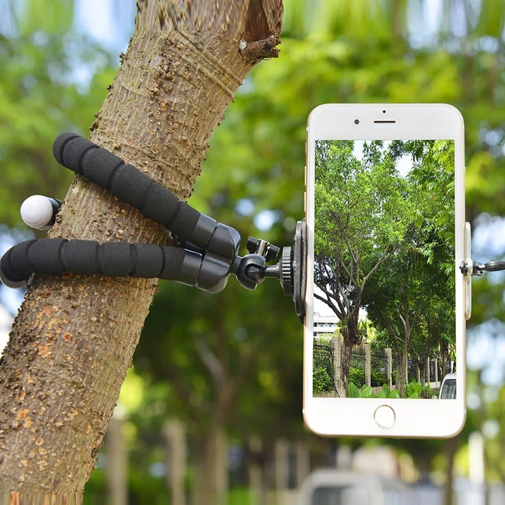 Flexible Phone Tripod Stand With Holder Clip Mini Octopus Tripod For Smartphones red