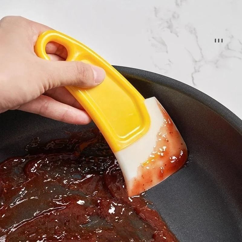 Soft Blade Kitchen Scraper Tool Non Scratch Pan And Pot Cleaning Spatula 2 Pcs