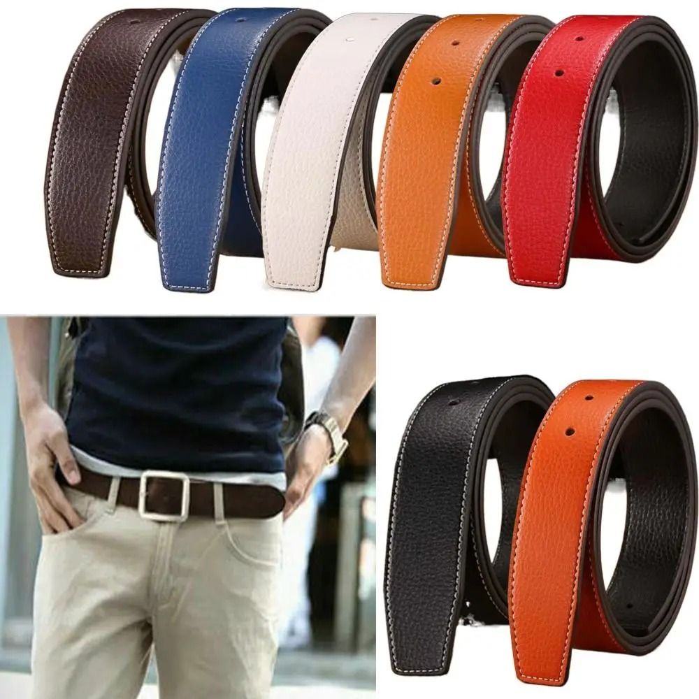 3.7cm Genuine Leather Replacement Belt Strap For Jeans & Trousers brown