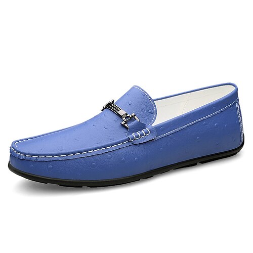 Blaue Herren-Slipper mit Ziegenmotiv, leichte und bequeme Herrenschuhe für Business Casual, Partys, Bankette, Autofahren und festliche Anlässe Image
