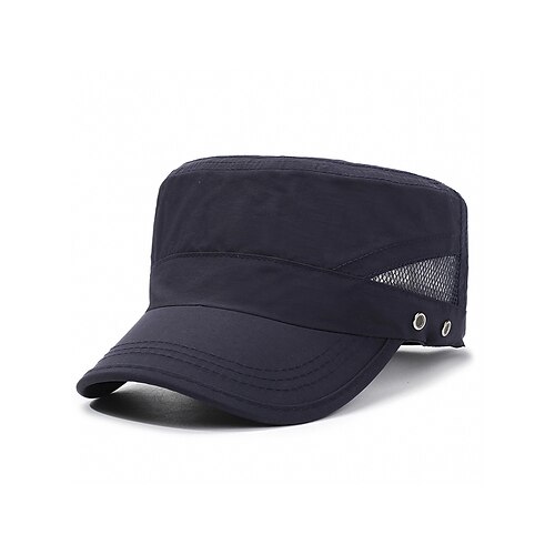 Schnelltrocknender, verstellbarer Herren-Sonnenhut aus Polyester mit flachem Oberteil, atmungsaktive Kappe in verschiedenen Farben, ideal für Strandurlaub und Freizeit. Outdoor-Sportarten Image