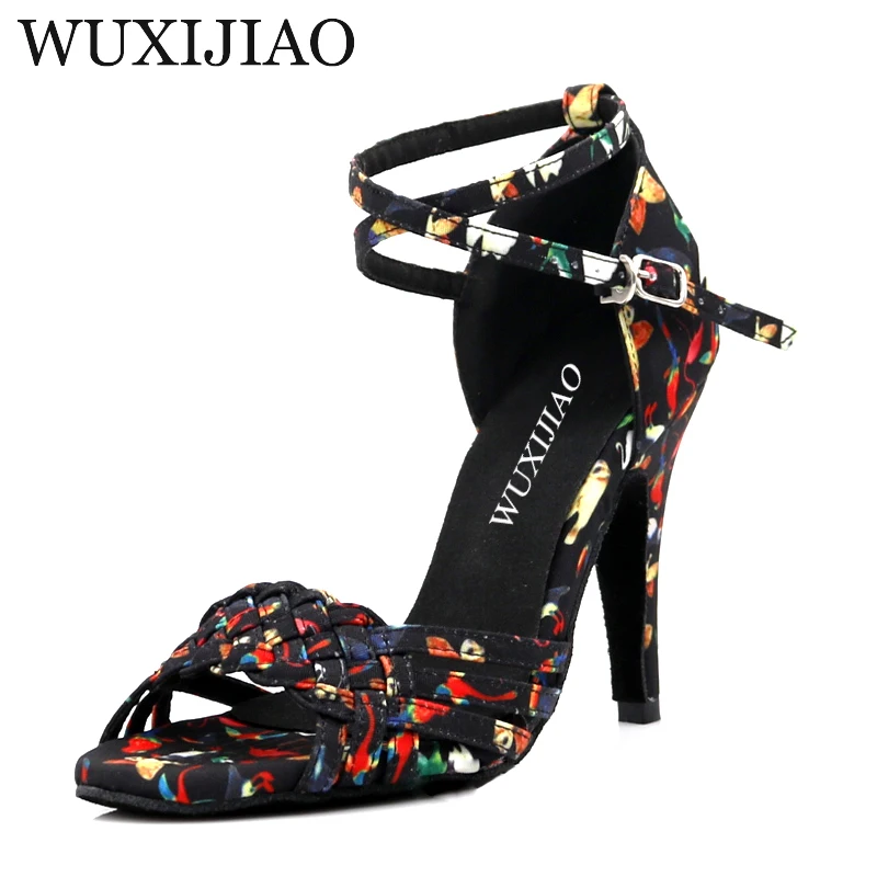 WUXIJIAO Neue Moderne Floral tuch Salsa Tanz Schuhe Frauen Schuhe Einfache Stil Mädchen Latin Schuhe Ballsaal Weichen Boden Tanz Schuhe