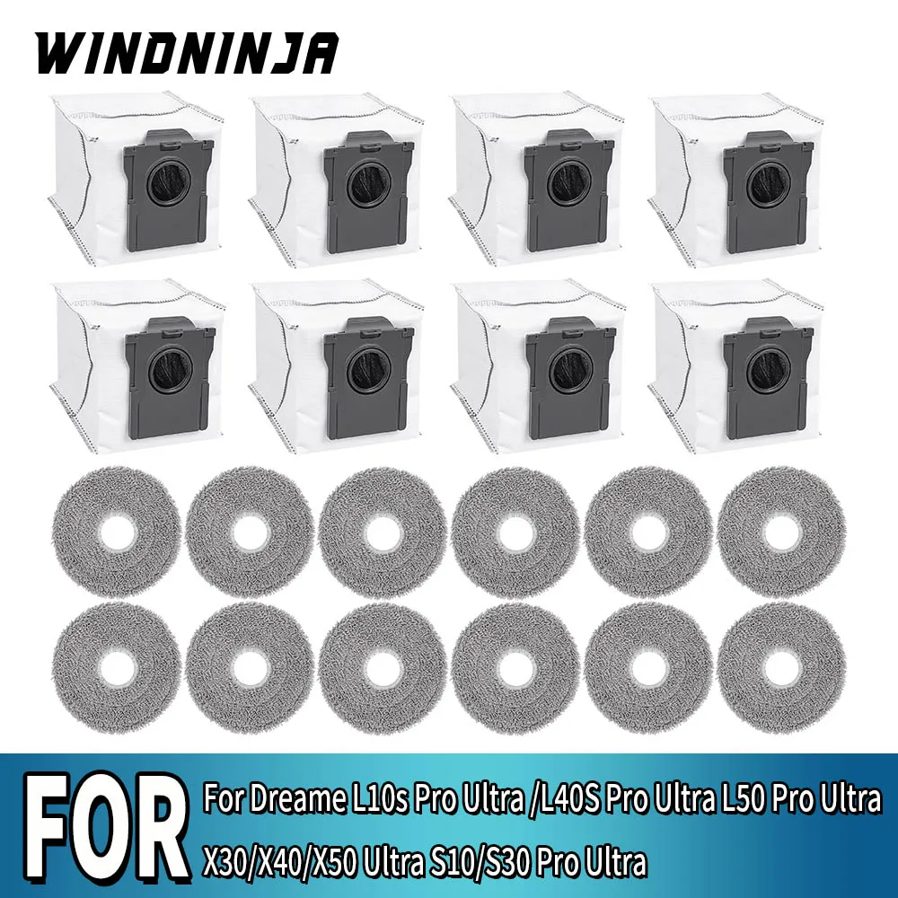 Staubbeutel und Wischtücher für Dreame X30/X40/X50 Ultra S10/S30 Pro Ultra L10s Pro Ultra L40S Pro Ultra L50 Pro Ultra Staubsaugerteile Image