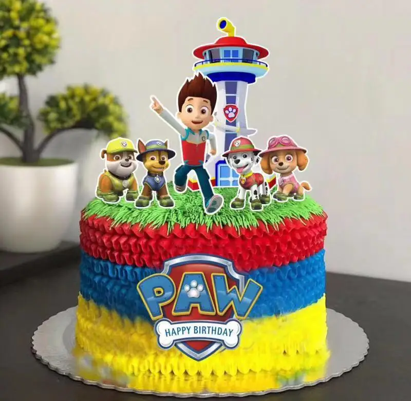 Paw Patrol Kuchendekoration Geburtstagsparty-Deko Cartoon Backzubehör für Cupcake-Karten Fröhliche Party Image