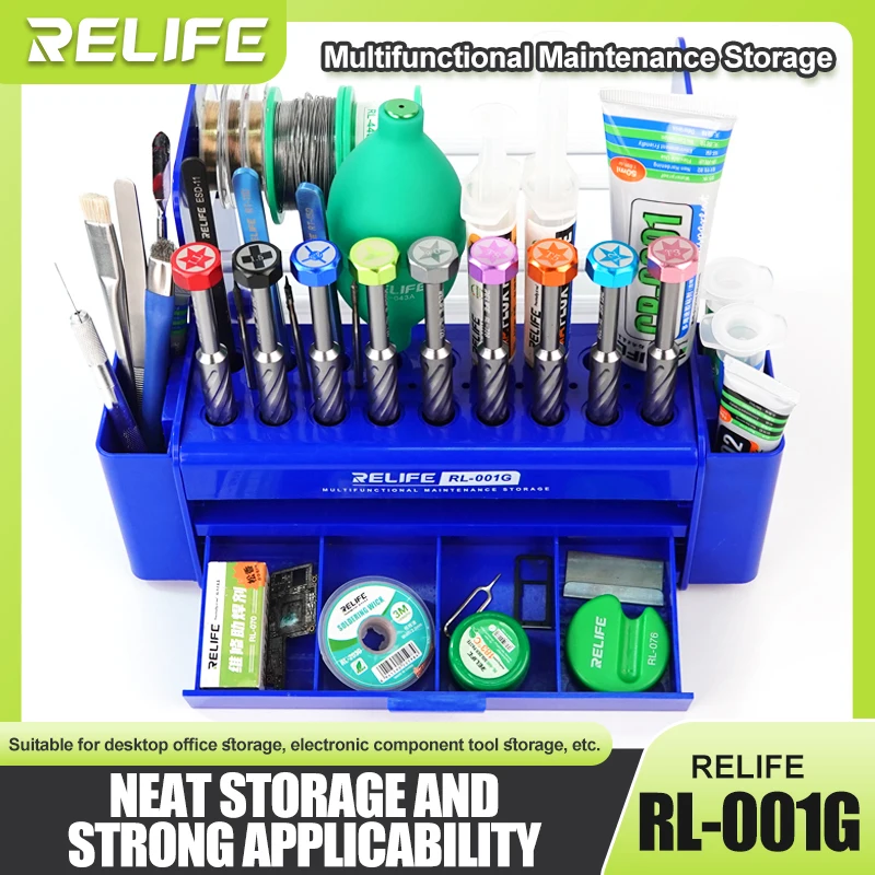 RELIFE RL-001G Multifunktions-Werkzeug-Aufbewahrungsbox, große Kapazität, tragbare Handy-Reparatur-Werkzeuge, Aufbewahrungsbox, Organizer