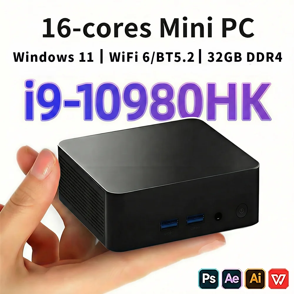 2026 Mini-PC Core i9-10980HK Windows 11 Pro Desktop-PC Gaming-Computer 16GB/32GB DDR4 512GB/1TB SSD WiFi6 BT5.2 4K PC Desktop Image
