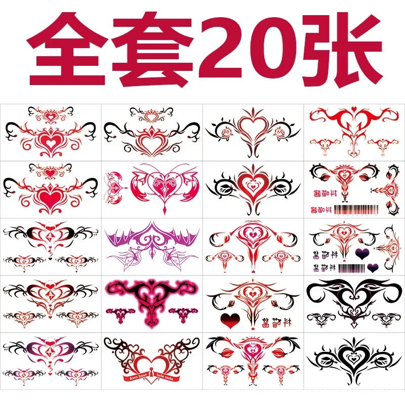 10 Stück Set Tattoo Aufkleber für Frau sexy Bauch temporäre Tattoos Cartoon sexy gefälschte Tattoos junge Mädchen Body Art Festival Tattoo