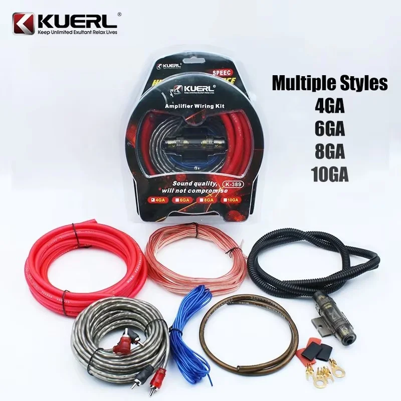 10/8/6/4 GA Auto Verstärker Verkabelung Kit Auto Verstärker Kabel Set 60Amp Sicherung Halter Set Subwoofer Modifikation Anschluss Kabel Kit