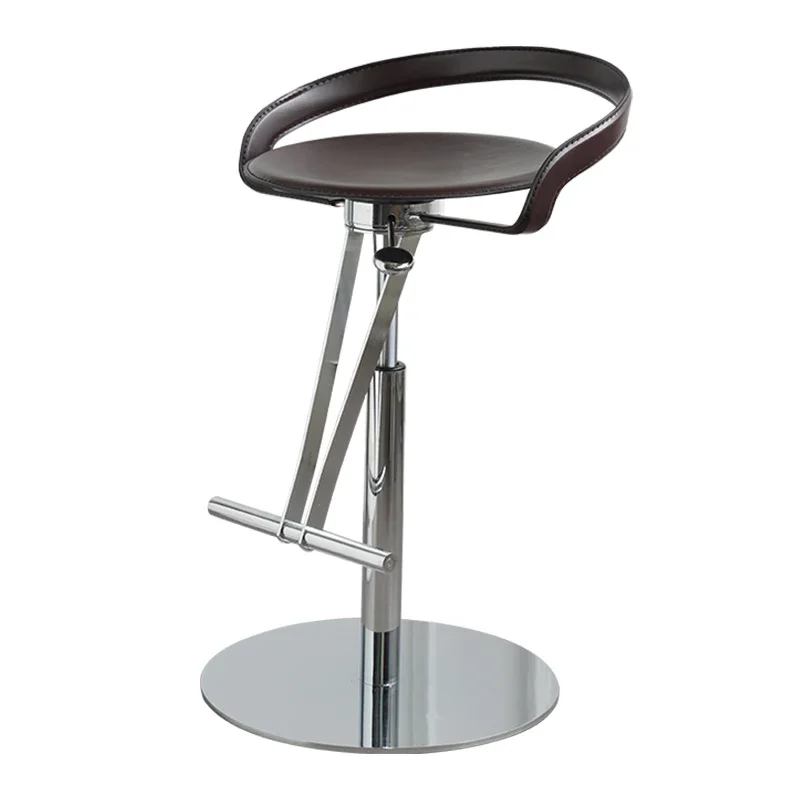 Modernes Design, minimalistische Barstühle, Metall, hoher Thekenakzent, Salonstuhl, drehbar, nordische Tabourets De Bar, Luxusmöbel Image
