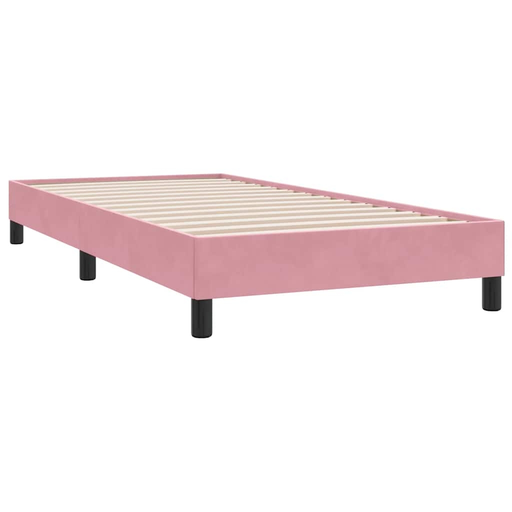 vidaXL Bettgestell ohne Matratze Rosa 100x210 cm Samt Image